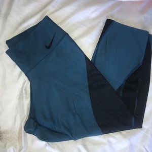 Blue Nike Workout Cropped Pants